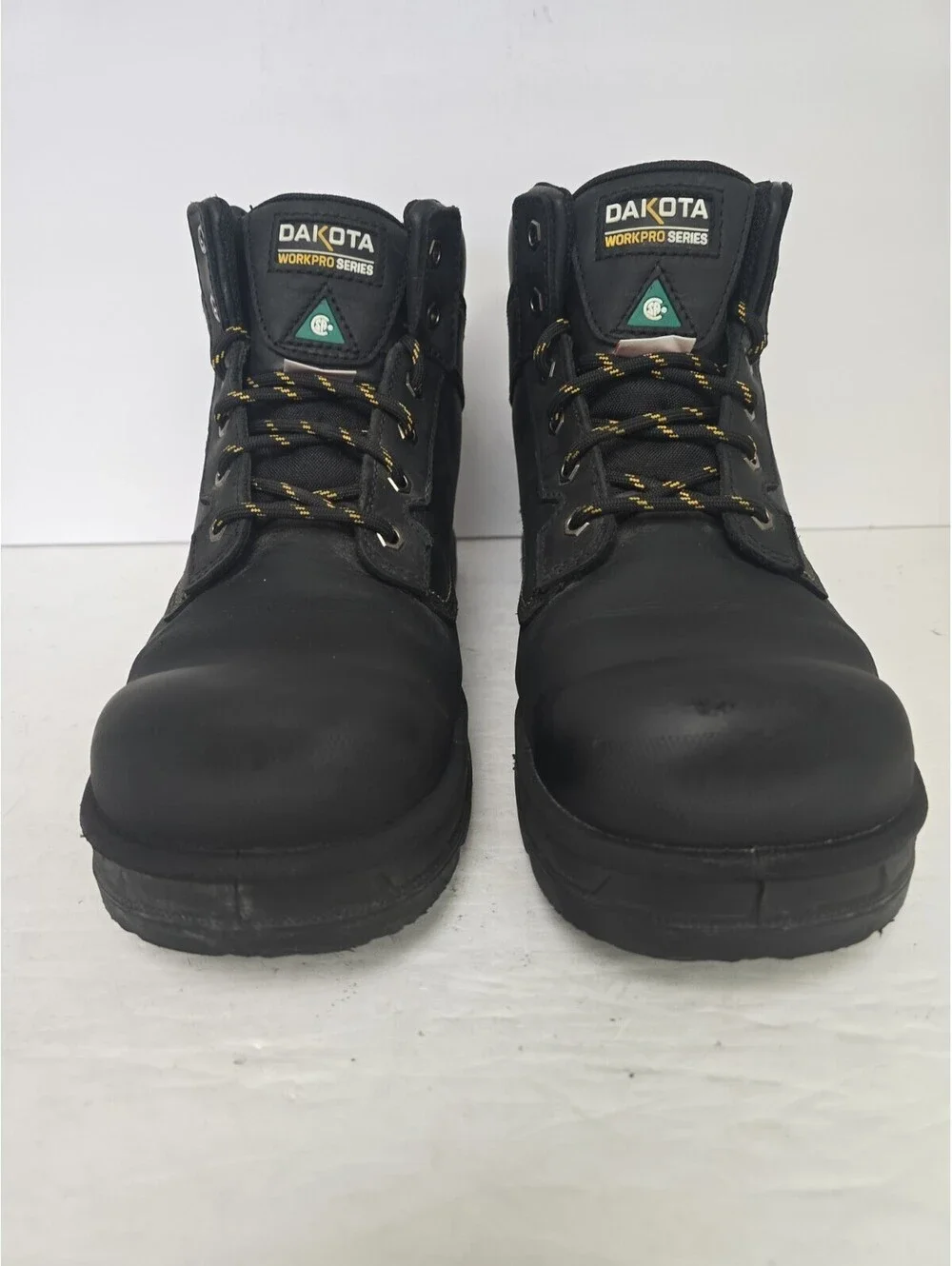Dakota Men's 6'' 877 Steel Toe Steel Plate Work Boots Black Leather Size 12M